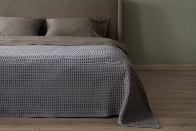 Плед Ardesto Pique 220×230см, 100% хлопок, серый