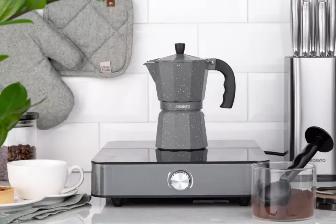 Ardesto Coffee Maker Gemini Molise, 0.15l, 3 cups, aluminum, grey