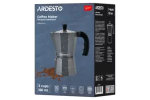 Ardesto Coffee Maker Gemini Molise, 0.15l, 3 cups, aluminum, grey