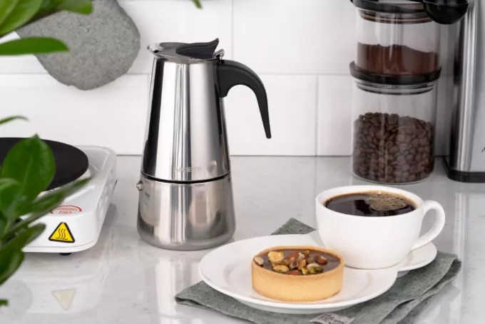 Гейзерна кавоварка ARDESTO Gemini Apulia, 0.2л, 4 чашки, нержавіюча сталь