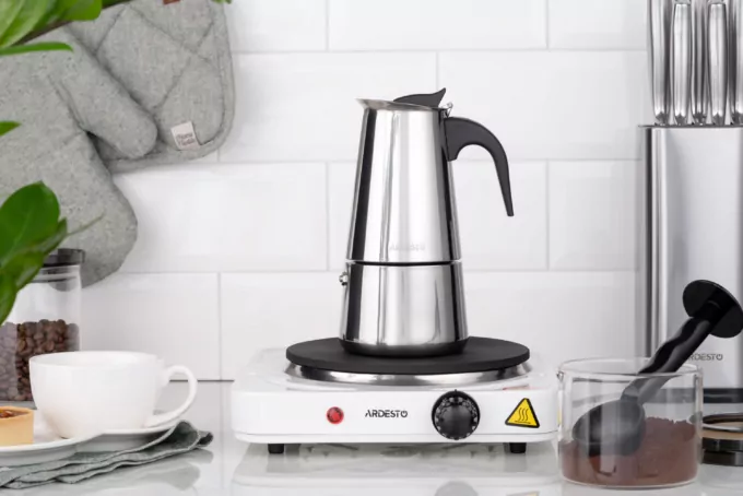 Гейзерна кавоварка ARDESTO Gemini Apulia, 0.2л, 4 чашки, нержавіюча сталь