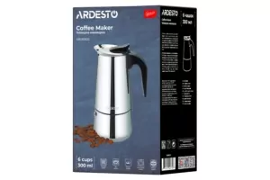 Ardesto Coffee Maker Gemini Apulia, 0.3l, 6 cups, stainless steel