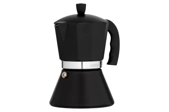 ARDESTO Гейзерная кофеварка Gemini Trento, 0.3л, 6 чашек, алюминий, чёрний