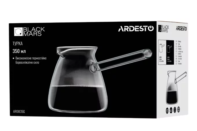 Ardesto Coffee pot Black Mars, 0.35l, borosilicate glass