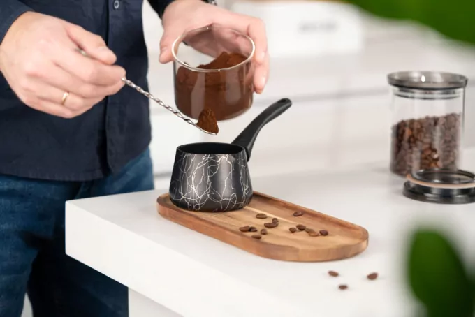 Coffe pot ARDESTO Black Mars, 0.25l, aluminum, bakelite, black