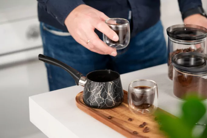 Coffe pot ARDESTO Black Mars, 0.25l, aluminum, bakelite, black