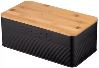 Ardesto Bread bin Midori 33х18х12cm, metal, bamboo, black