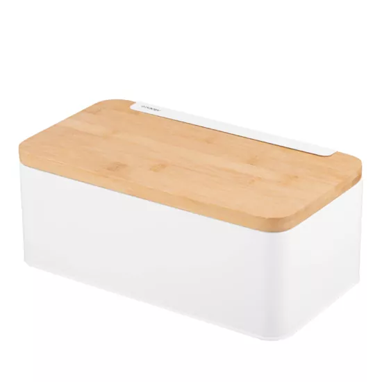 Хлібниця Ardesto Midori 33х13х18см, метал, бамбук, білий