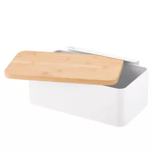 Хлібниця Ardesto Midori 33х13х18см, метал, бамбук, білий