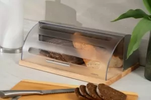 Хлебница Ardesto Gemini 39х27х15см, дерево, пластик, нержавіюча сталь