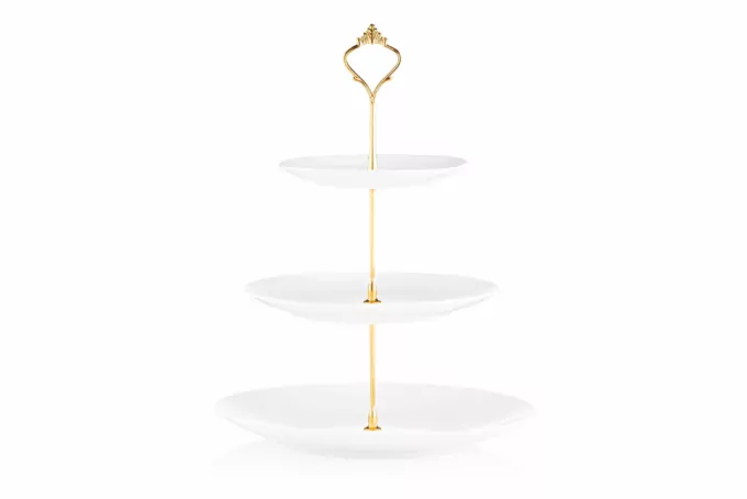 Блюдо 3-х ярусне ARDESTO, 26.5х32см, порцеляна, білий