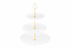 Блюдо 3-х ярусне ARDESTO, 26.5х32см, порцеляна, білий