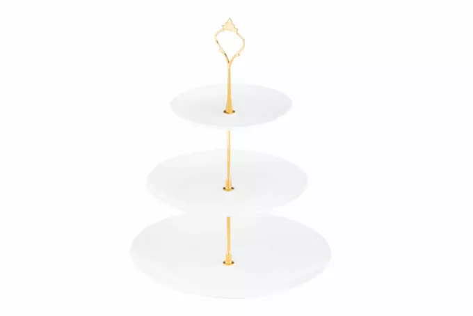 Блюдо 3-х ярусне ARDESTO, 26.5х32см, порцеляна, білий