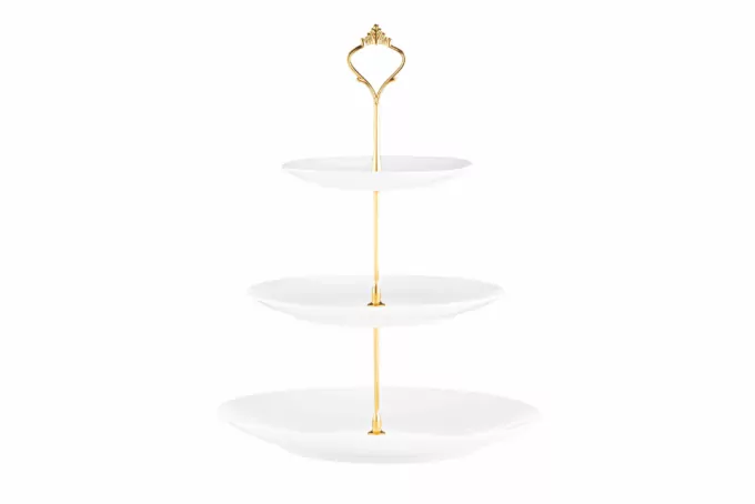 Блюдо 3-х ярусне ARDESTO, 26.5х32см, порцеляна, білий