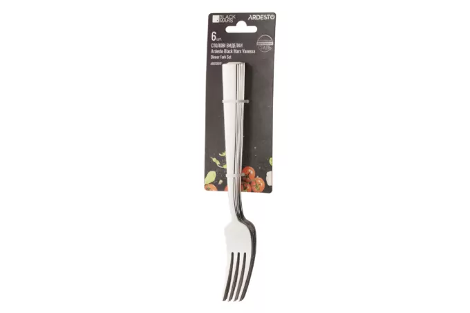 Table forks set Ardesto Black Mars Vanessa, 6pcs, stainless steel