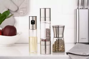 Ardesto Salt and Pepper Mill Gemini, 180ml, glass, stainless steel, transparent