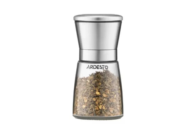 Ardesto Salt and Pepper Mill Gemini, 180ml, glass, stainless steel, transparent