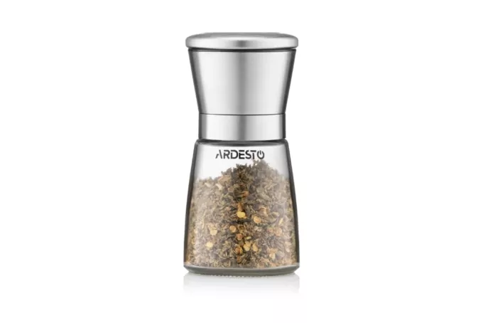 Ardesto Salt and Pepper Mill Gemini, 180ml, glass, stainless steel, transparent