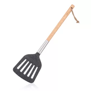 Ardesto Slotted turner Midori, 34.8cm, nylon, wood, stainless steel, black