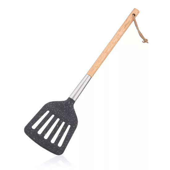 Ardesto Slotted turner Midori, 34.8cm, nylon, wood, stainless steel, black