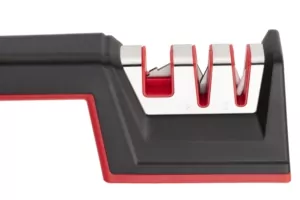 Точилка для ножів Ardesto Gemini, 22х4.5х7см, цинковий сплав, пластик, чорно-червоний