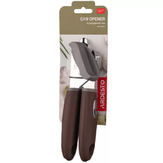 Ardesto Can opener Gemini, 19.9cm, stainless steel, plastic, gray-brown