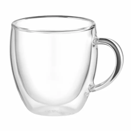 Ardesto Double wall mug set with handle, 180ml, 2pcs, borosilicate glass, transparent