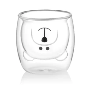 Ardesto Double wall mug set Animals, 250ml, 2pcs, borosilicate glass, transparent