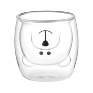 Ardesto Double wall mug set Animals, 250ml, 2pcs, borosilicate glass, transparent