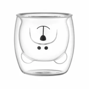 Ardesto Double wall mug set Animals, 250ml, 2pcs, borosilicate glass, transparent