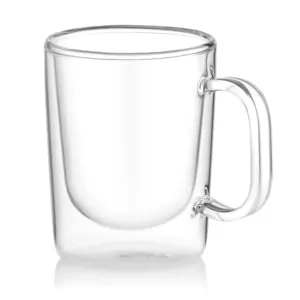 Ardesto Double wall mug set with handle, 270ml, 2pcs, borosilicate glass, transparent