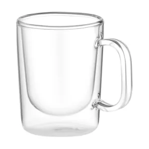Ardesto Double wall mug set with handle, 270ml, 2pcs, borosilicate glass, transparent