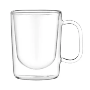 Ardesto Double wall mug set with handle, 270ml, 2pcs, borosilicate glass, transparent