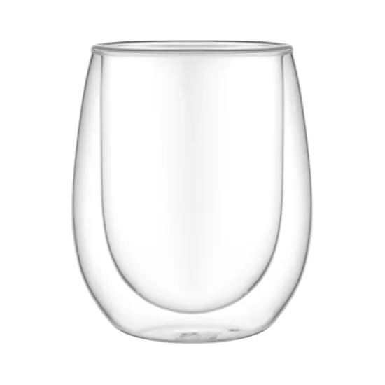 Ardesto Double wall mug set, 350ml, 2pcs, borosilicate glass, transparent