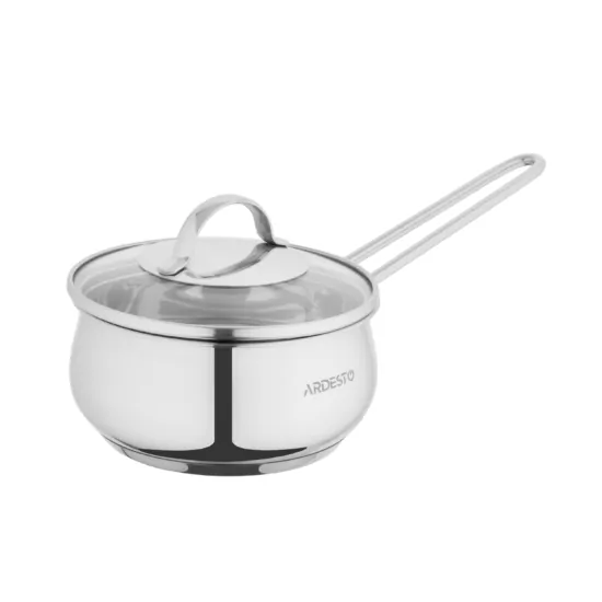Ardesto Saucepan with glass lid Gemini Liguria, 1.3l, stainless steel