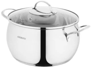 Каструля зі скляною кришкою Ardesto Gemini Liguria, 6.4л, нержавіюча сталь