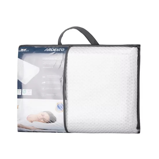 Ardesto Contour pillow Sleepwell, 60х40х11/9cm, aircell memory foam, white