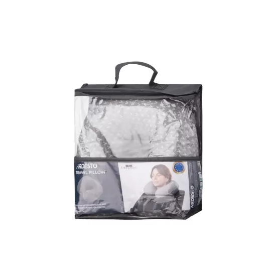 Neck pillow ARDESTO Sleepwell Travel 34х29х10cm, aircell memory foam, grey