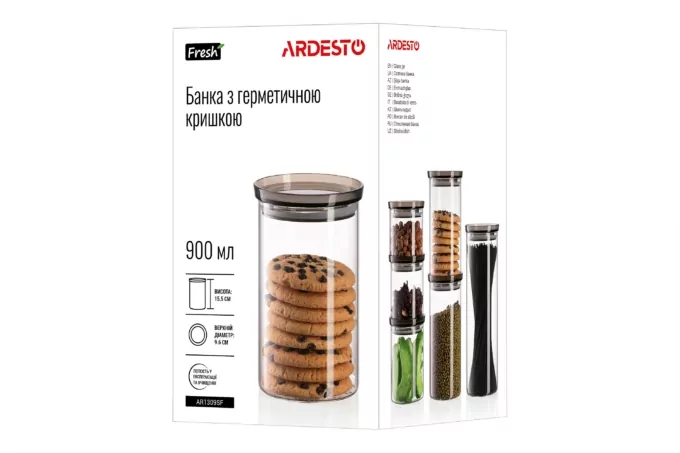 Ardesto Jar Fresh, 900ml, glass, plastic, transparent