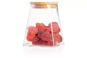 Банка для зберігання Ardesto Midori, 510мл, скло, бамбук, конусна, прозорий