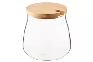 Ardesto Jar Midori Sugar, 500ml, glass, bamboo, transparent