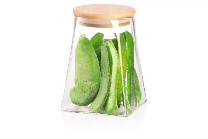 Банка для хранения ARDESTO Midori, 740мл, стекло, бамбук, конусная, прозрачный