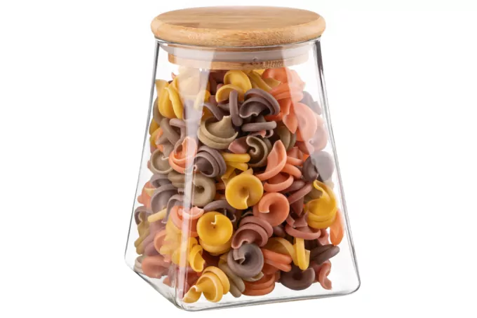 Банка для хранения ARDESTO Midori, 740мл, стекло, бамбук, конусная, прозрачный