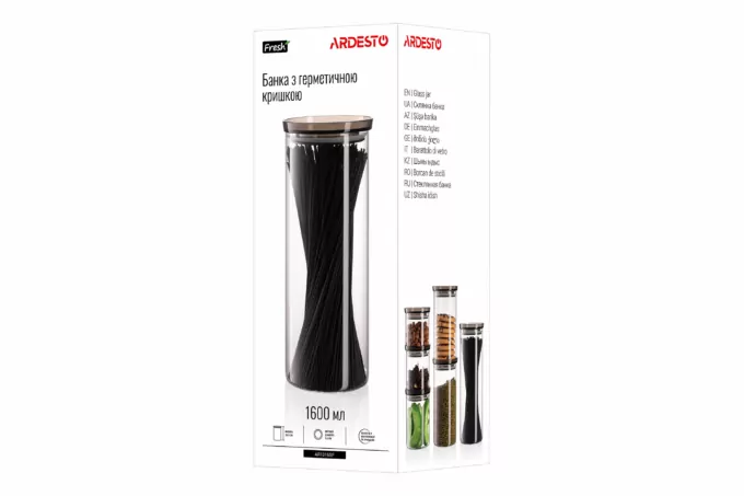 Ardesto Jar Fresh, 1600ml, glass, plastic, transparent