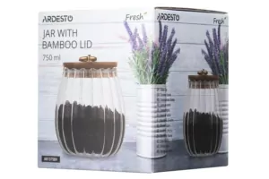 Ardesto Jar Fresh Vintage, 750ml, glass, bamboo, transparent