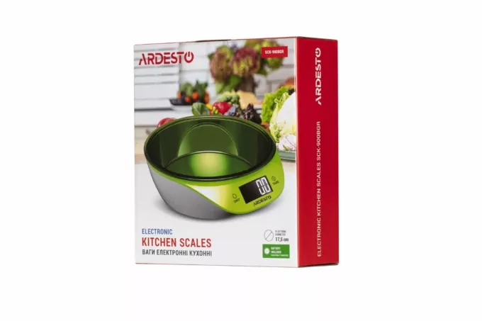 Ardesto scales for kitchen 5кг, CR2032x1 included, plastic, green