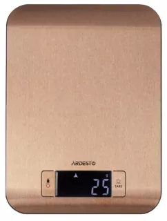 Весы Ardesto кухонные, 5кг, CR2032x2 в компл, металл, бронзовый