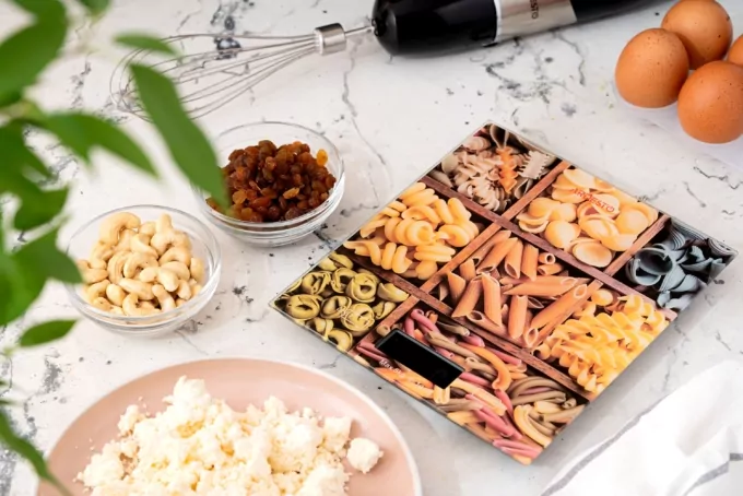 Весы ARDESTO кухонные Pasta, 5кг, AAAx2 в компл, стекло, многоцветный