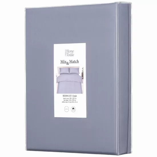 КПБ 1.5сп ARDESTO Mix&Match, пододеяльник 160х220см, простынь 180х240см, наволочки (2) 50х70см, 100% хлопок, сатин, серый светлы