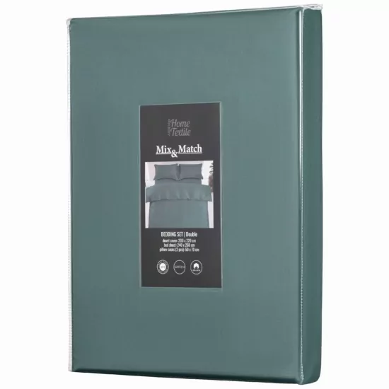 КПБ 2.0сп ARDESTO Mix&Match Premium, пододеяльник 200х220см, простынь 240х260см, наволочки (2) 50х70см, 100% хлопок, сатин, зеле